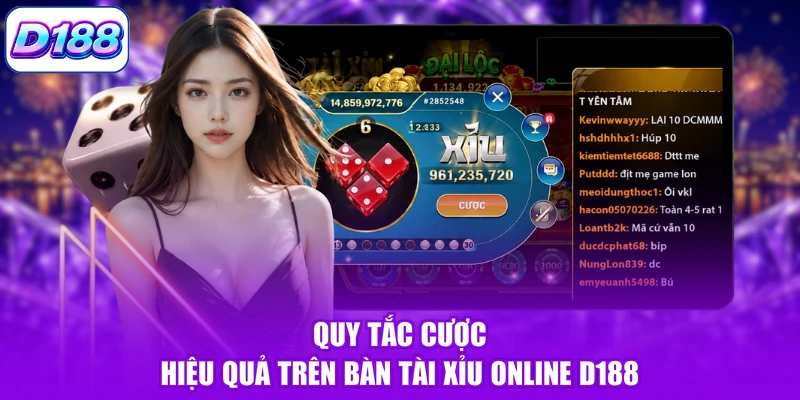 Quy tắc cược hiệu quả trên bàn Tài Xỉu online D188