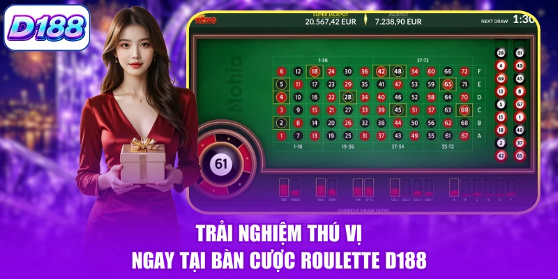 Trải nghiệm thú vị ngay tại bàn cược Roulette D188